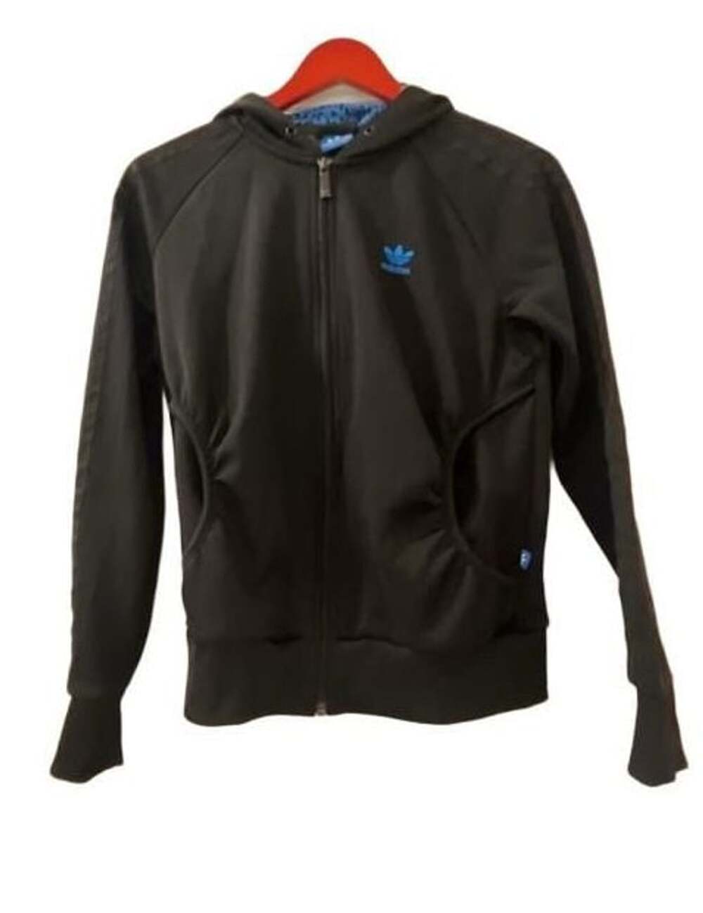 Adidas Originals Full Zip Hoodie Size S Black Blue Leopard Animal Print